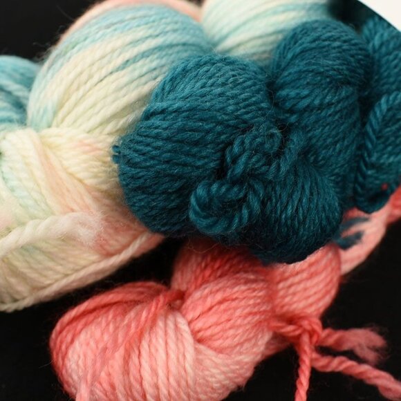 Leo & Roxy Yarn Co 80/20 SW Merino Sock Yarn Set At The Beach Colorway - Picture 2 of 3